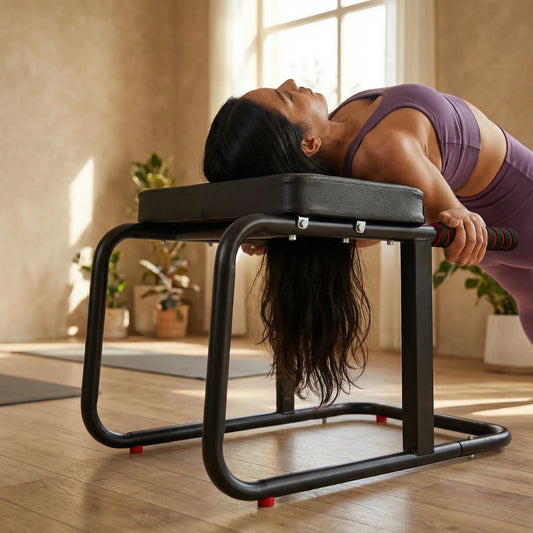 Yoga Inversion Chair Loading 550Lbs Handstand Trainer Bench with Anti-Slip Mat Metal Frame & PU Pads for Workout Fitness and Gym