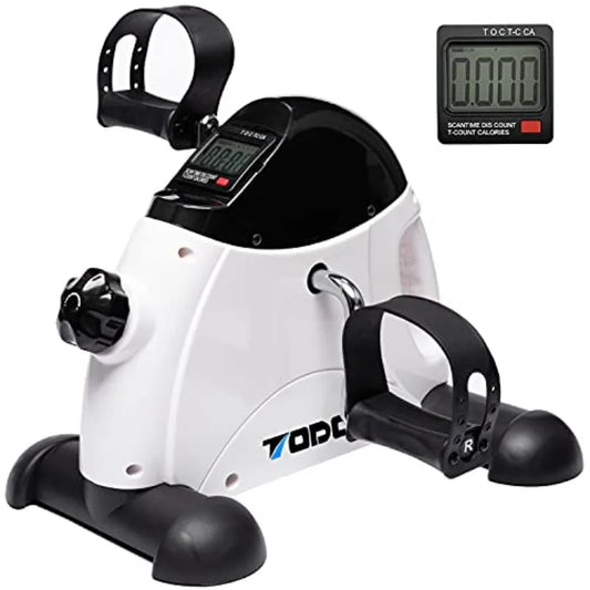 Portable Mini Exercise Bike Pedal Exerciser with Digital Monitor for Home Therapy Compact Design Lightweight Aluminum Frame Bla