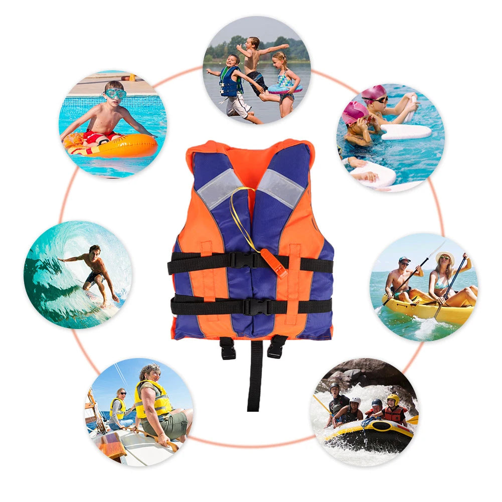 1/2PCS Children Life Jacket With Whistle Swimming Boating Float Vest Adjustable Size Drifting Swimming Life Vest For Water Sport