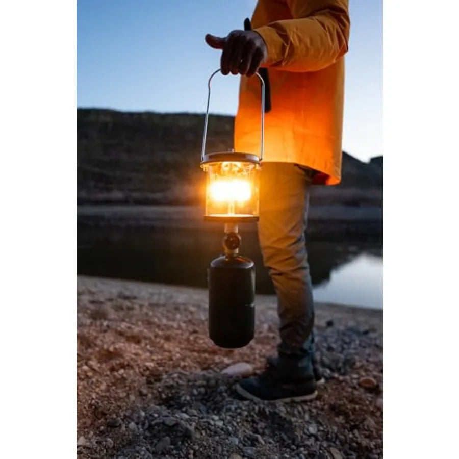 Propane Mantel Lantern Outdoor Light with Adjustable Brightness Carry Handle Ventilated Hood High-Output Portable for Emergency