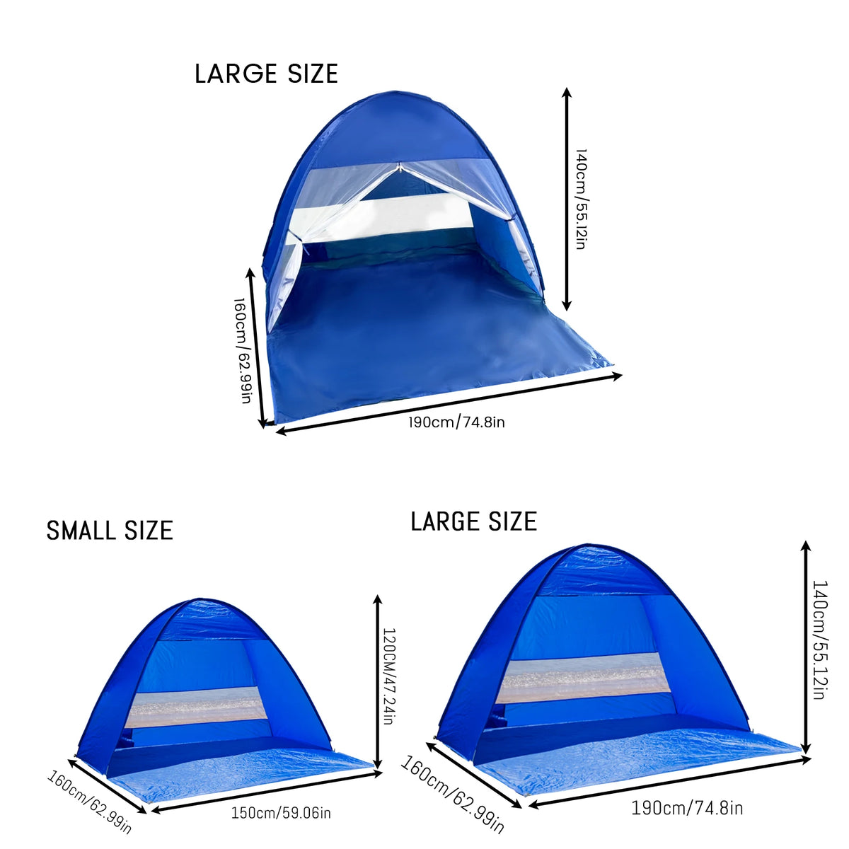 Beach Camping Tent Auto Open - UPF 50+ Sun Protection, Ultra-Light Portable Sun Shelter & Changing Room for Seaside