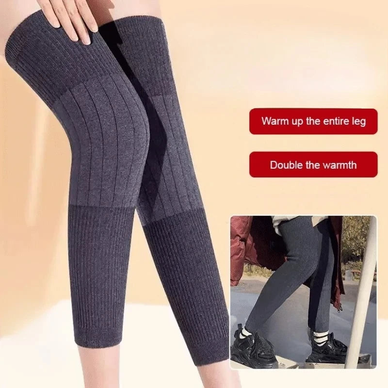 Thickened Cashmere Knee Pads Unisex Winter Joint Protection Leg Pad Joint Sports Seamless Knee Brace Thicken Lengthen