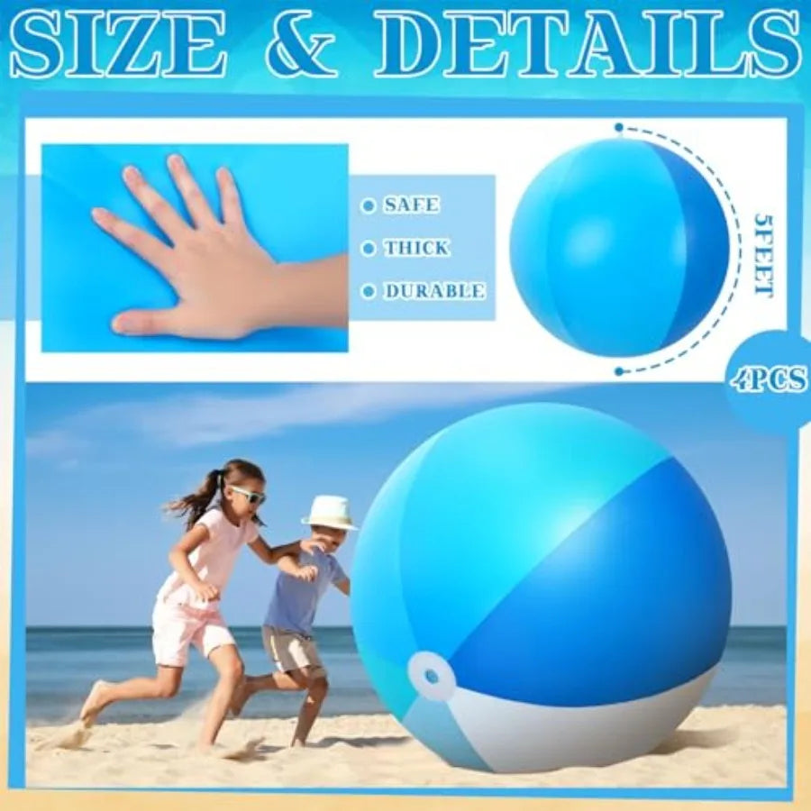 Beach party application PVC plastic material multicolor 5-foot inflatable giant ball for adult family pool float and summer gam