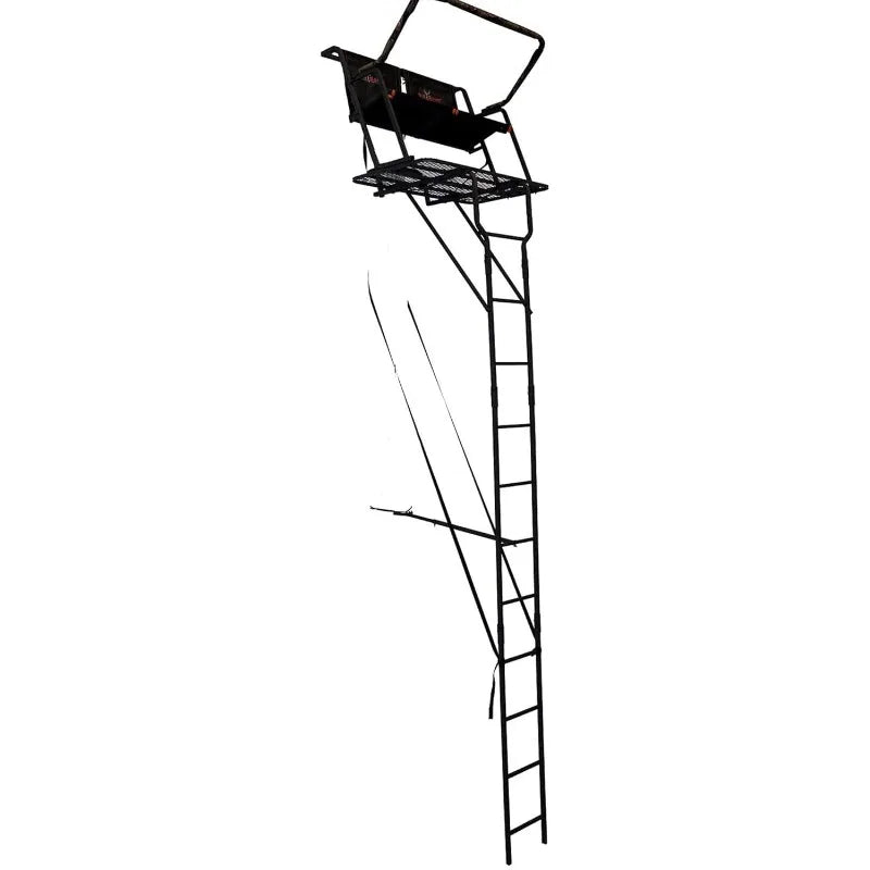 Big Game Striker XL 17.5FT Ladder Treestand Flip Back Seat Padded Armrest Deep Foot Platform Outdoor Hunting Stand