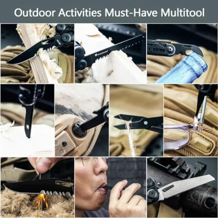 19 In 1 Pocket Multi Tool Stainless Steel Multitools Pliers with Fire Starter and Glass Breaker Folding EDC Camping Survival To