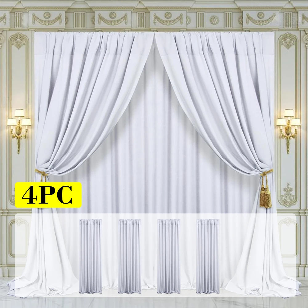 4 Panels-5ft x 7ft Lavender Backdrop Curtain for Parties Wedding Wrinkle Free Light Purple Photo Curtains Backdrop Drapes Fabric