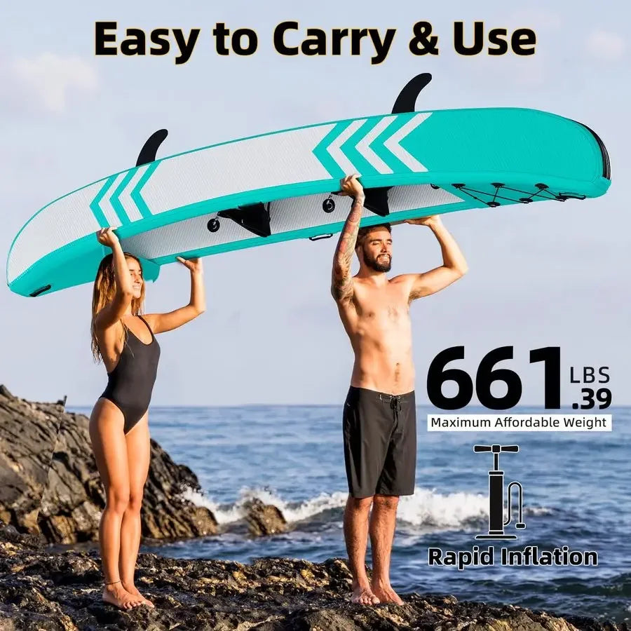 Inflatable Kayak with DropStitch Floor, Lightweight, Portable, Durable Solo Kayak for Fishing, Touring, and Recreational Paddli