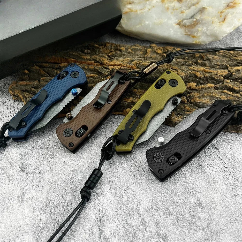 New Hiking and Camping Folding Knife with D2 Blade Portable Outdoor Fishing Knife Everyday Fruit Knife Featuring  Nylon Handle