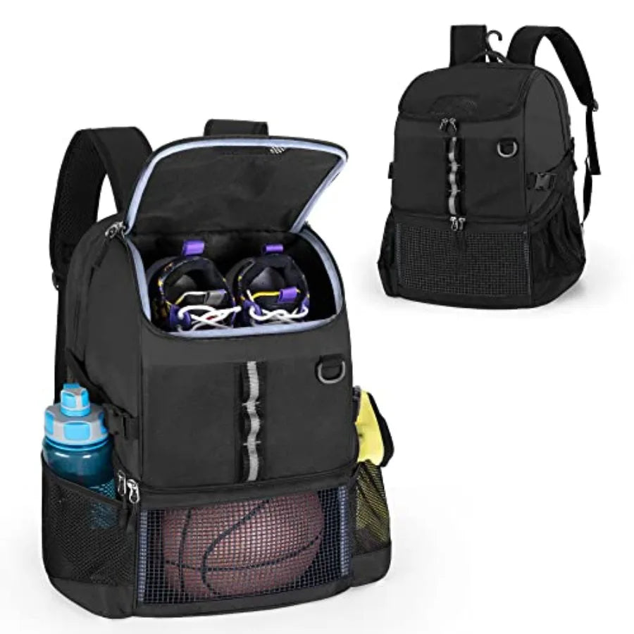 Basketball Bag Soccer Equipment Bag with Ball and Shoe Compartment for Soccer Ball Volleyball Gym Outdoor Travel