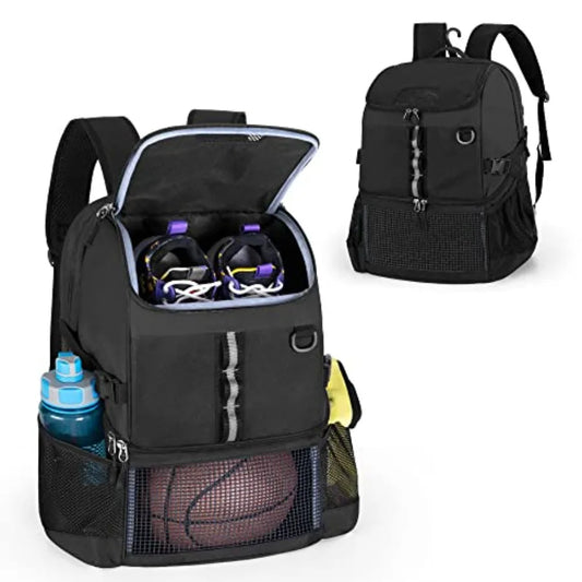 Basketball Bag Soccer Equipment Bag with Ball and Shoe Compartment for Soccer Ball Volleyball Gym Outdoor Travel