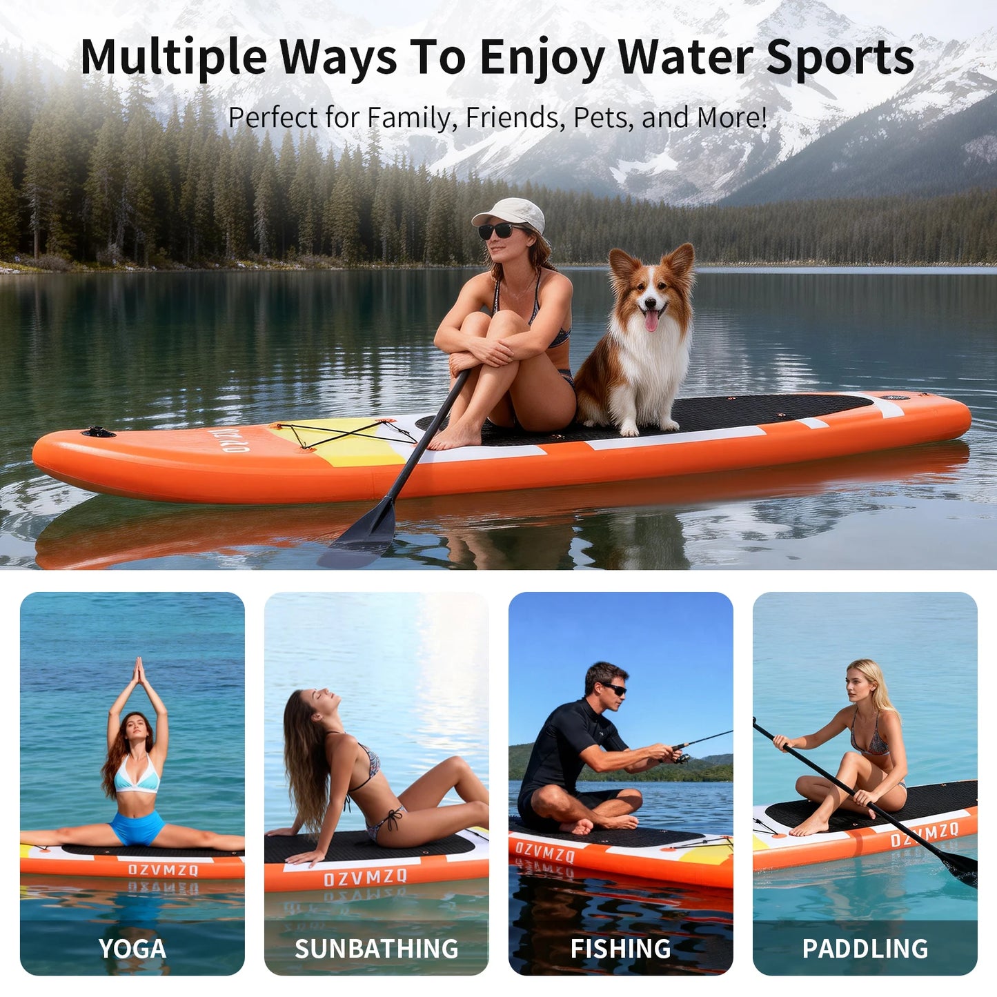 10'6" Inflatable Stand Up Paddle Board with Complete Accessories & Camera Mount,Non-Slip Comfort Deck SUP Paddleboard