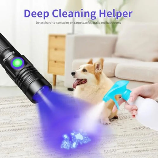 UV Flashlight Black Light USB Rechargeable 365nm Blacklight Mini, Woods lamp Portable Handheld Powerful LED Ultraviolet Lights