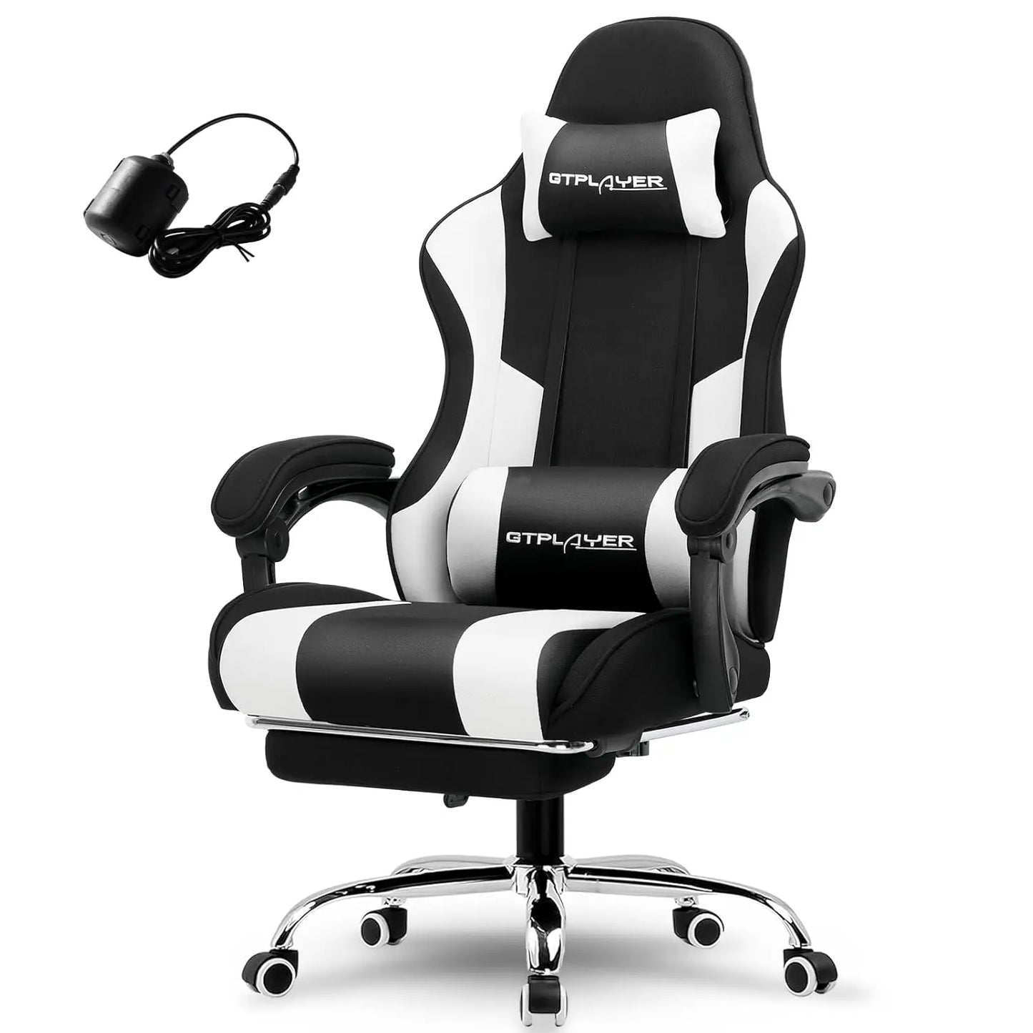 Gaming Chair, Computer Chair with Footrest and Lumbar Support, Height Adjustable Game Chair with 360°-Swivel Seat, Customized
