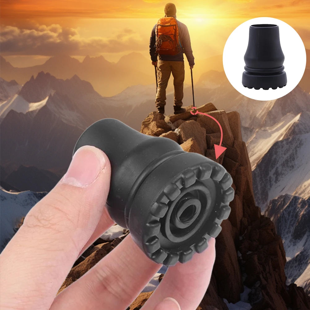 2pcs 16/20/22mm Walking Stick Rubber Pad Cap Antiskid Walking Stick Bottom Pads Mountaineering Pole Cap Case Protector Cap Tip
