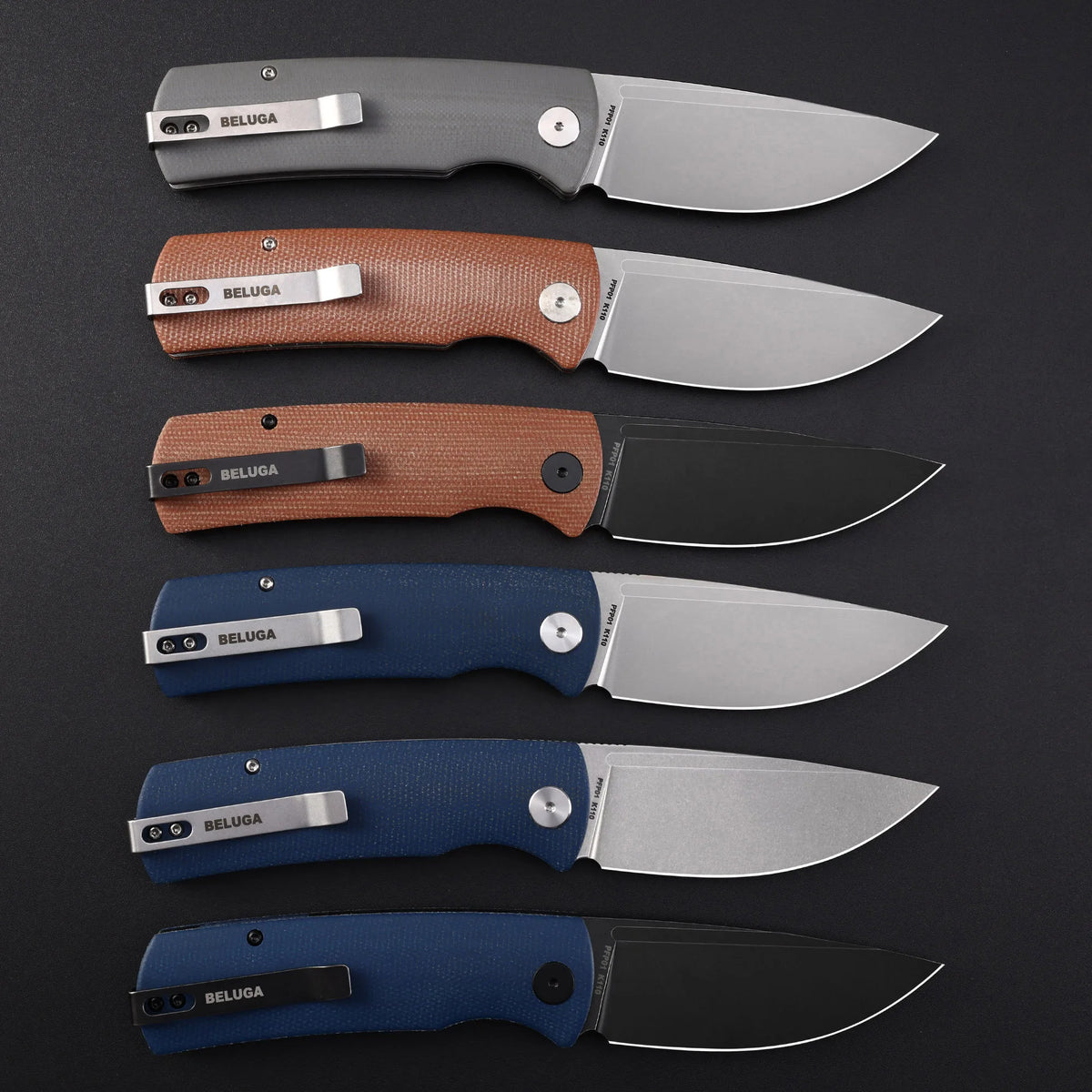 Petrified Fish Beluga PFP01 Quality Folding Knife Jackknife K110 Knife for Hunting Outdoor Camping Fish Pocketknife EDC Tool