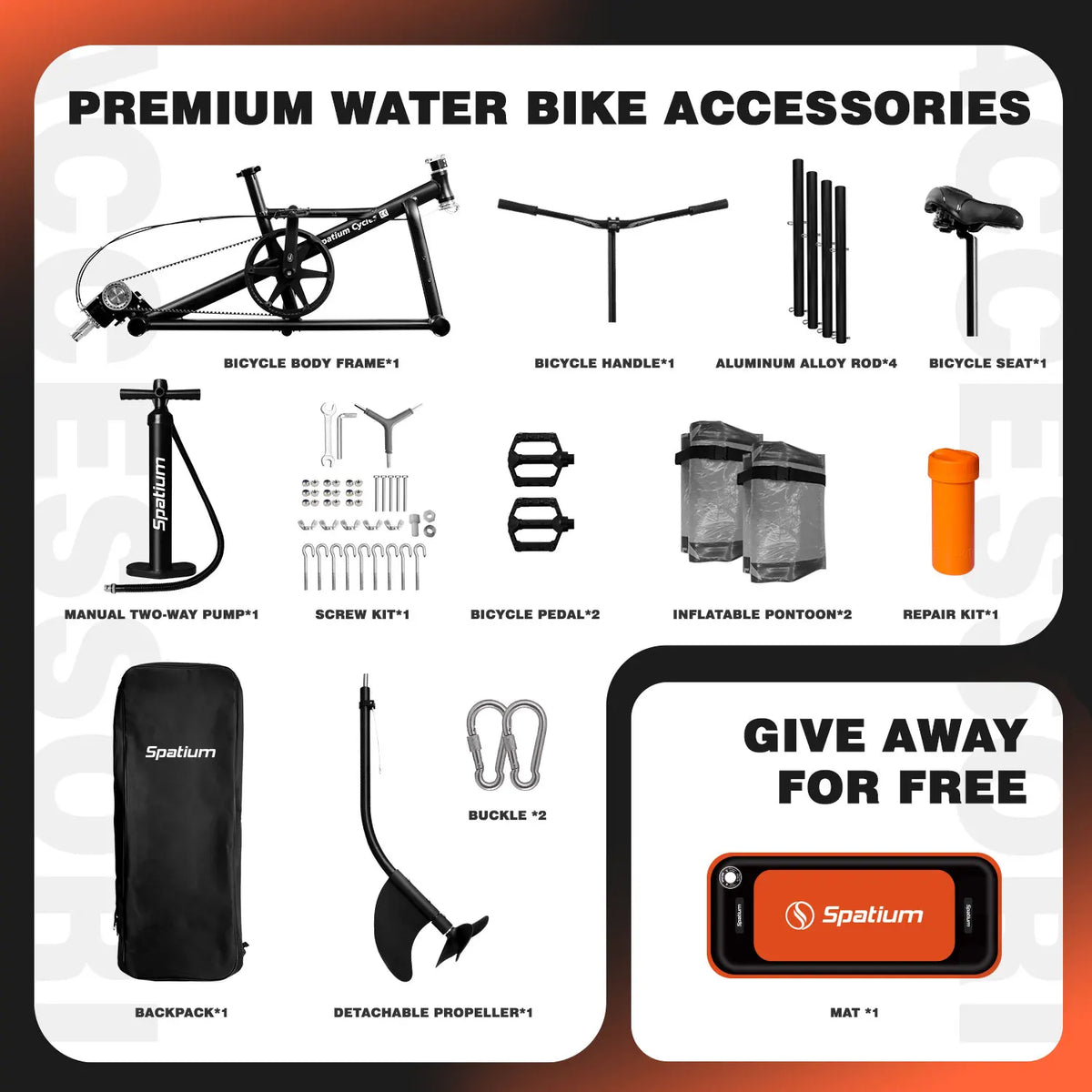 Spatium Water Bikes for Lake Inflatable Water Bike 3.0 Adult Inflatable Pontoon Water Bicycle  3-bladed Propeller Water Bike