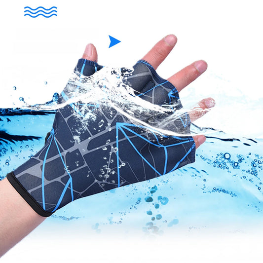 2x Swimming Hand Fins Flippers Finger Webbed Gloves Paddle Water Sports Gloves