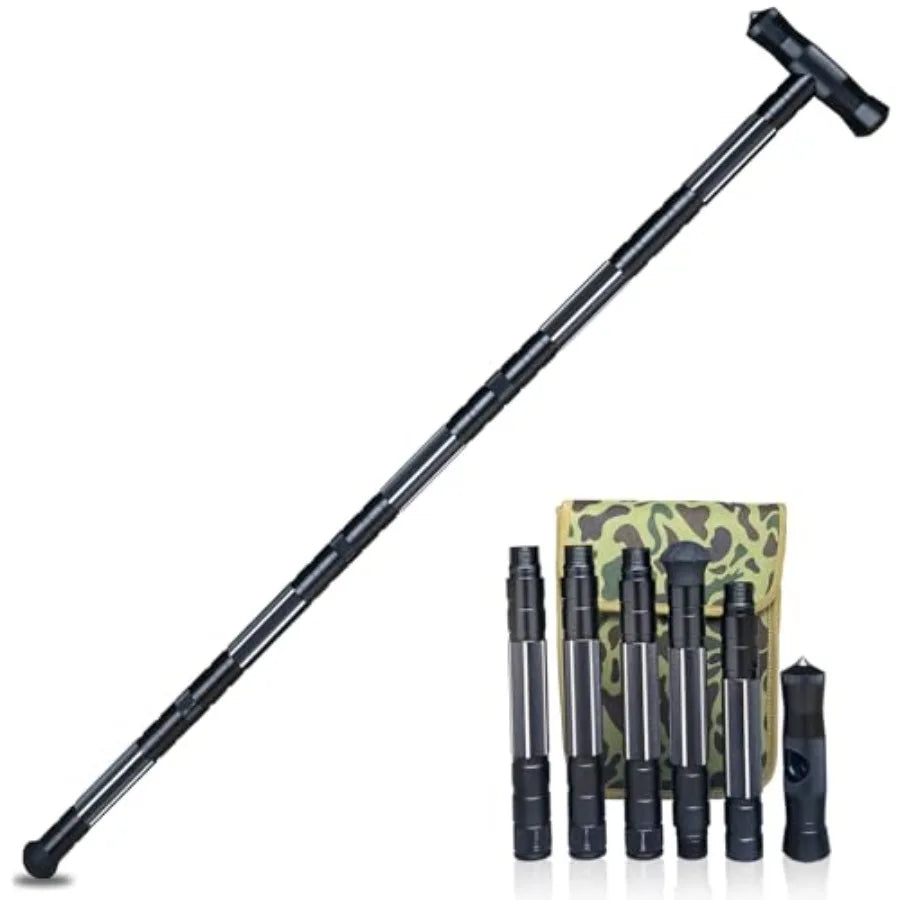 Hiking Tactical Stick Walking Staff, Portable Walking Sticks Trekking Poles Outdoor Multitool Camping Gear for Men Women