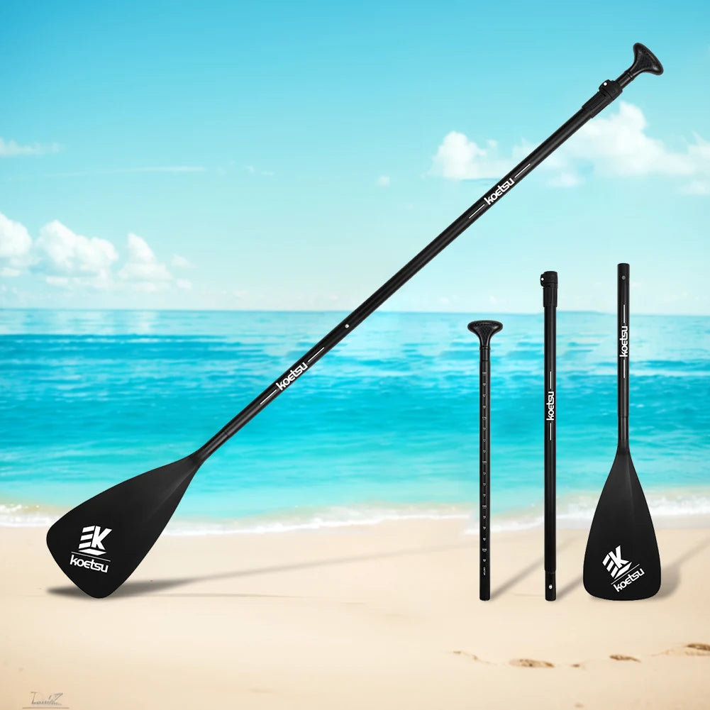 3-Piece Detachable SUP Paddle Adjustable Length Stand Up Paddleboard Paddles Aluminum Alloy One Way Paddle for Canoe Kayaking