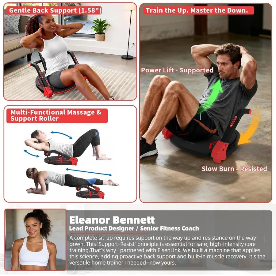 Sit Up Machine, Upgraded Ab Machine for Home Gym Core Workout