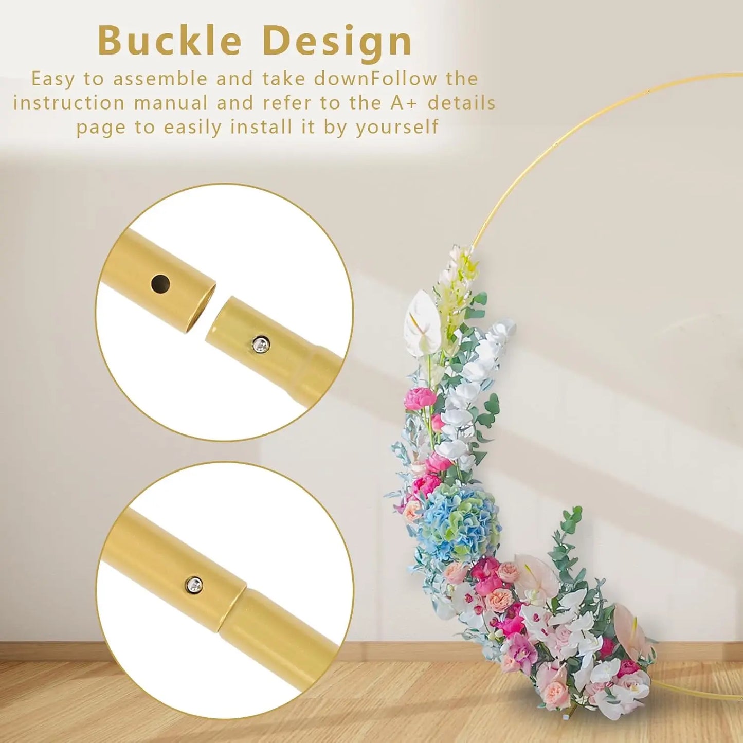 Round Balloon Arch Stand,Metal Arch Background Balloon Bow,Suitable for Wedding Birthday Parties, and Baby Showers Decorations