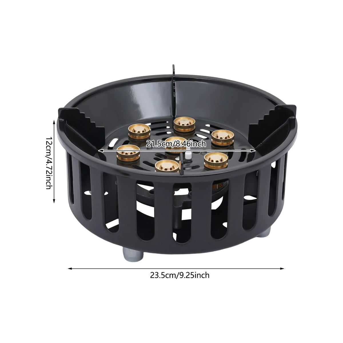 old-Rolled Steel Portable Camping Stove, 72000BTU 3-Adapter Gas Cooker, Windproof Design for Camping Hiking Picnic
