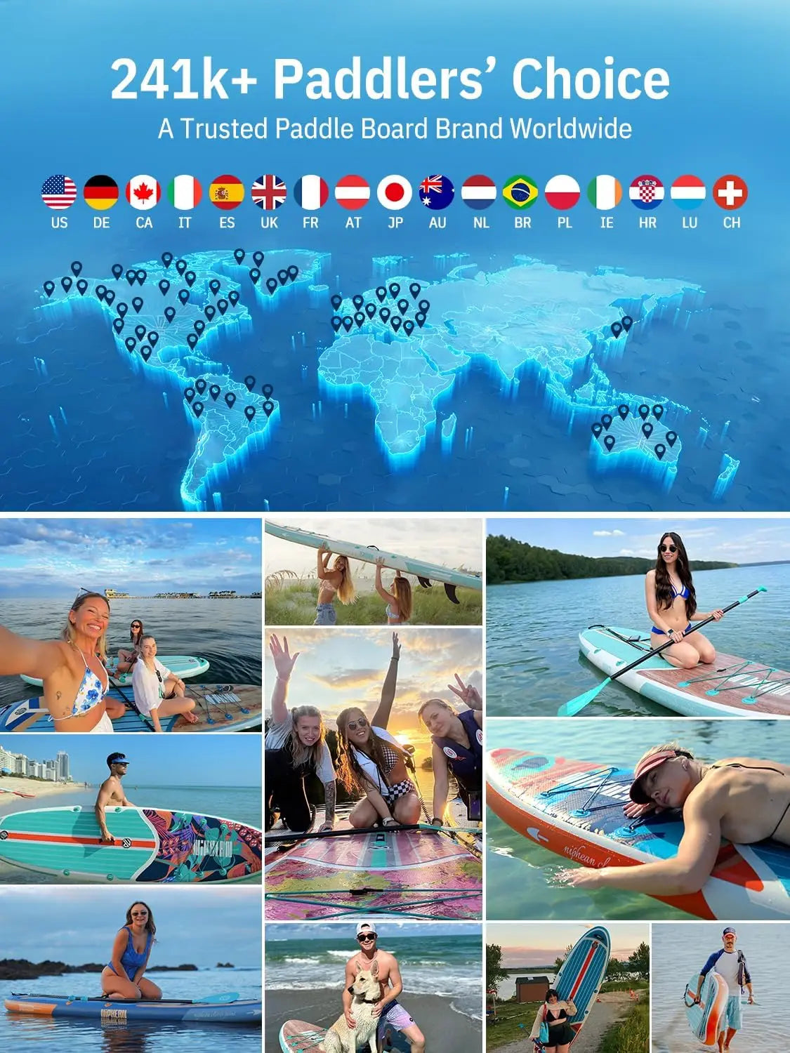Inflatable Stand-Up Paddleboard Including SUP Accessories