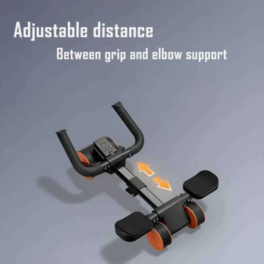 2024 New Ab Wheel Roller with Elbow Support Adjustable Automatic Rebound Abdominal Wheel Roller for Core Work Out Fitness