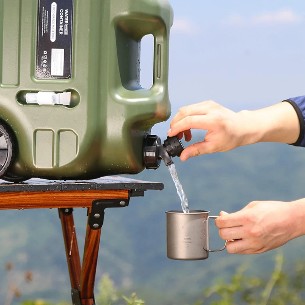 28L Outdoor Water Bucket Camping Water Container With Detachable Faucet Emergency Water Storage Bucket Hiking Picnic Jug Tank