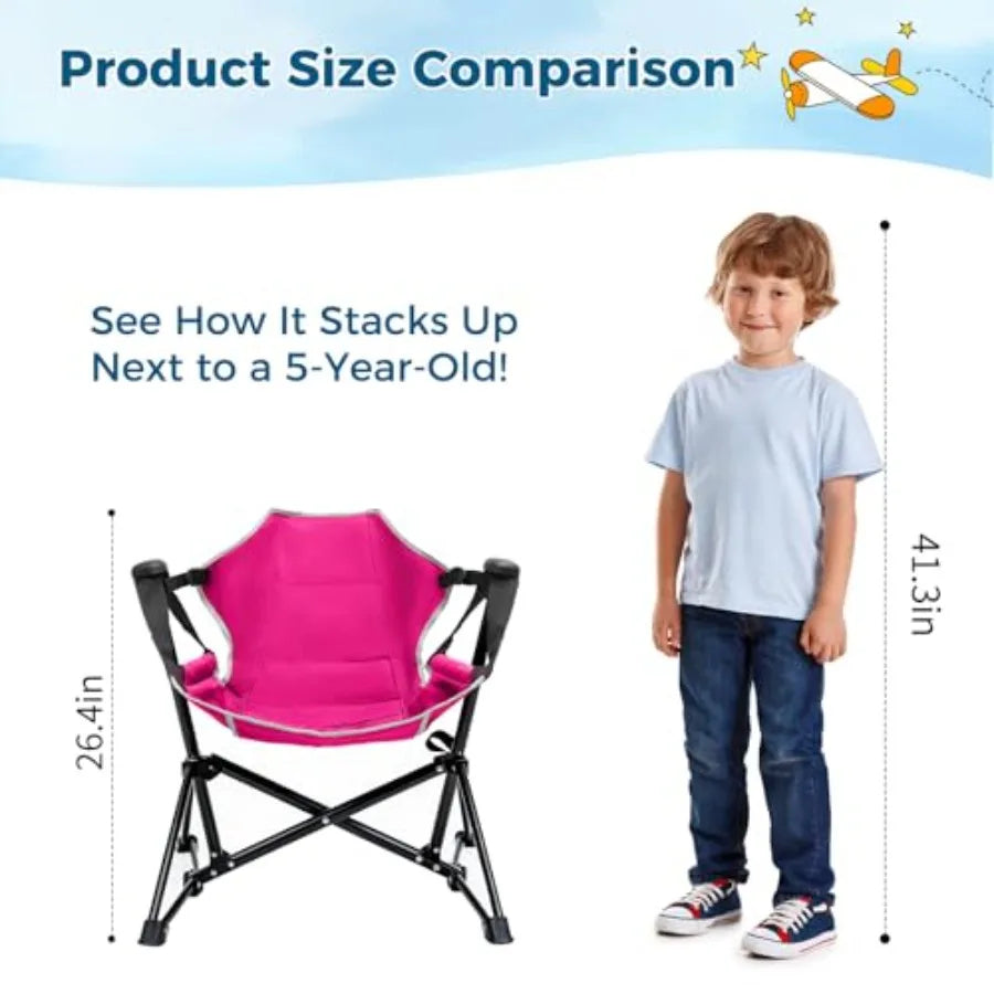 Adjustable Hammock Chair Portable Folding Camping Chair with Stand Green and Pink for Outdoor Patio Travel and Camping Supports