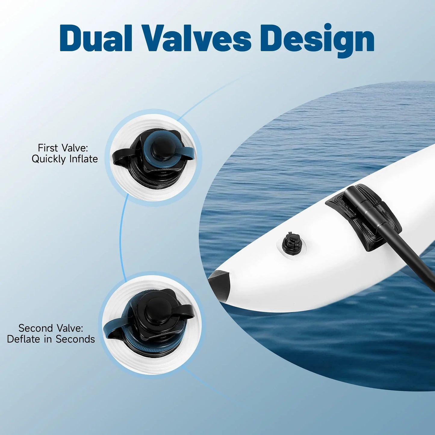 2 Pvc Banana-Shaped Kayak Outrigger with Dual Valves, Portable Adjustable Sidekicks Kayak Stabilizers Outriggers Kits
