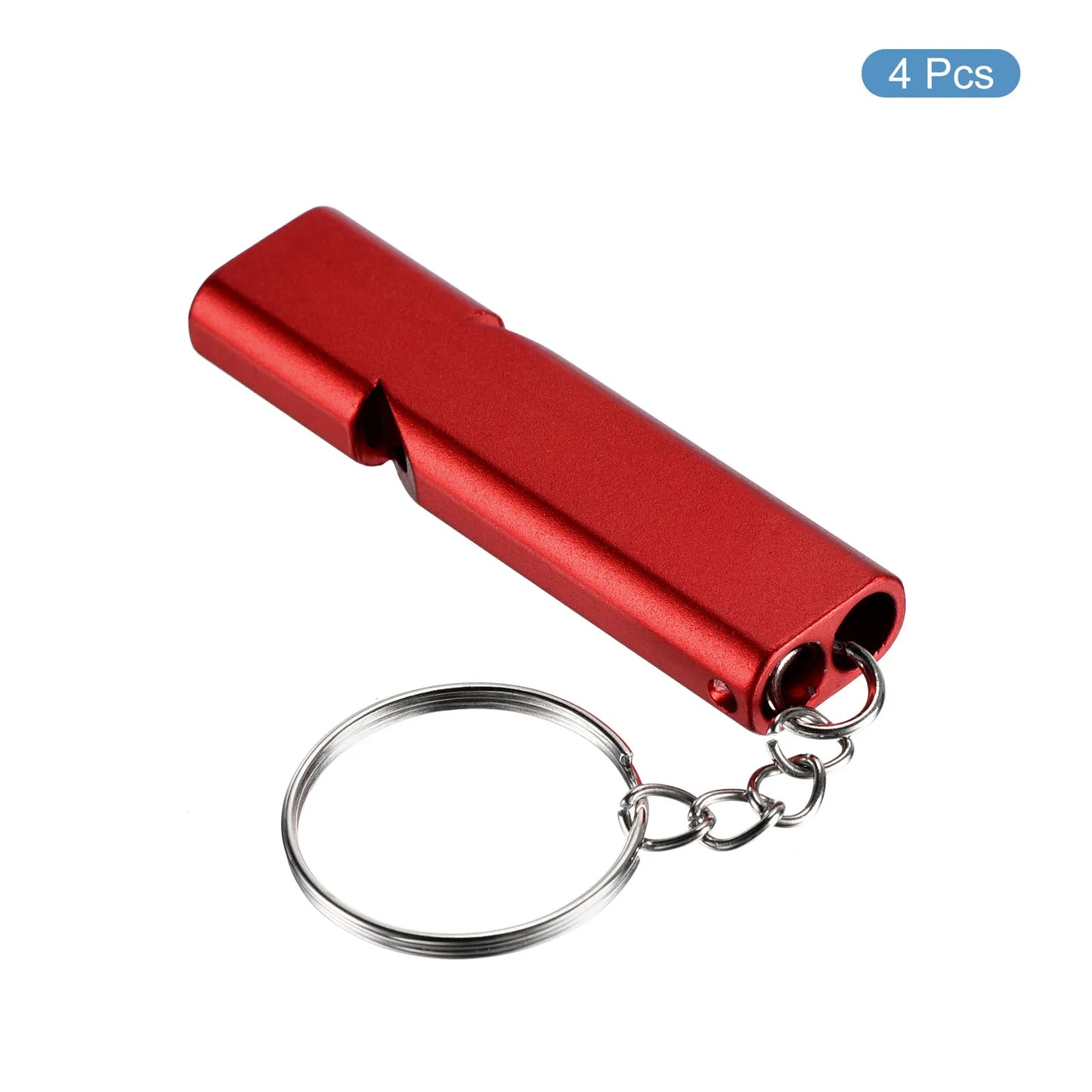 Emergency Survival Whistle Double Tubes Whistles Super Loud Aluminum Whistles with Lanyard Keychain for Outdoor Camping Hiking