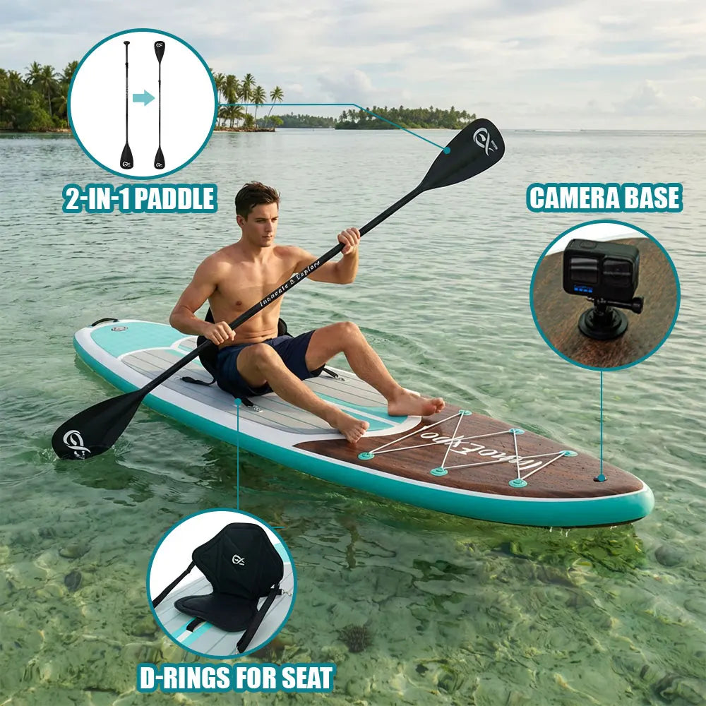 InnoExpo Inflatable Stand Up Paddle Board for All Skill Levels with Premium SUP Paddleboard Accessories,Non-Slip Comfort Deck