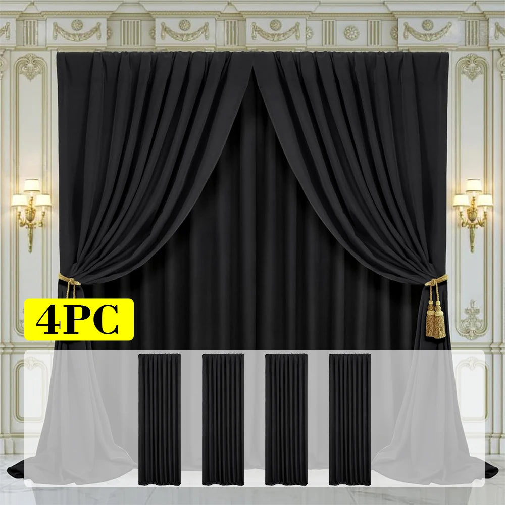 4 Panels-5ft x 7ft Lavender Backdrop Curtain for Parties Wedding Wrinkle Free Light Purple Photo Curtains Backdrop Drapes Fabric