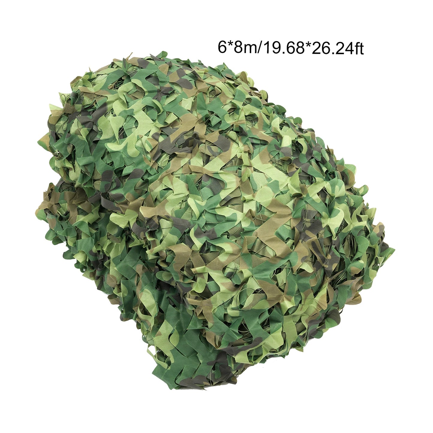 Military Camouflage Net, 6x8m Netting for Hunting Blind, Double Stitched Edge, Lightweight Portable with Ropes