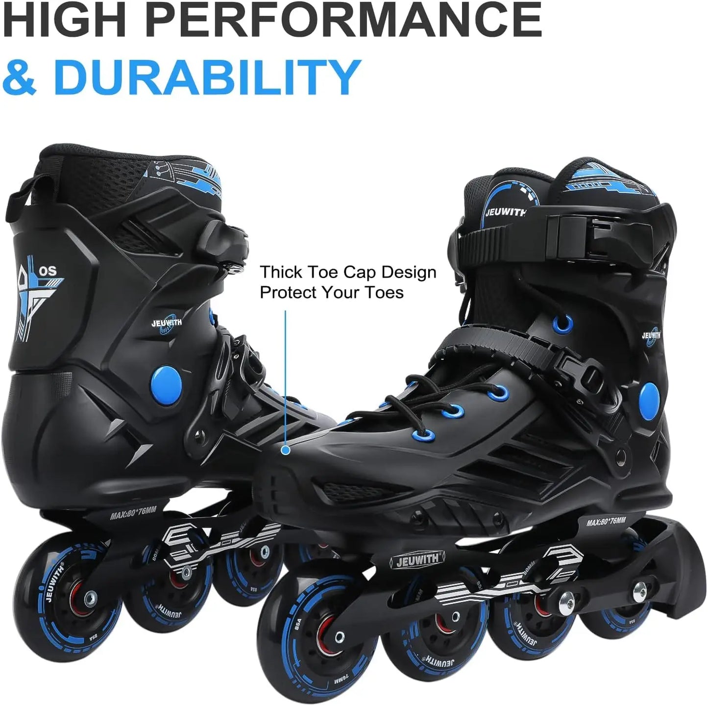 Unisex Inline Skates with Aluminum Frame, Breathable Design, Triple Protection for Outdoor Fitness