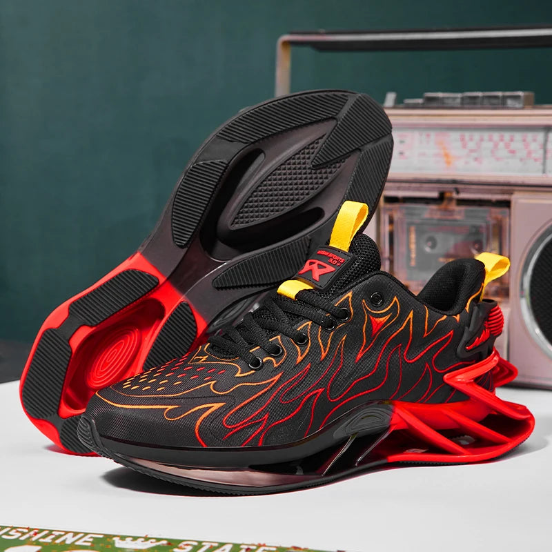 Men's Casual Sport Shoes Blade Shock Absorption Fashionable Heightening Training Sneakers