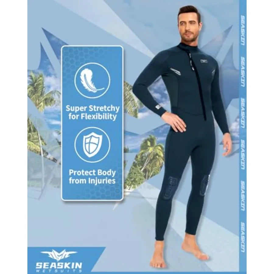 Wetsuits for Mens Womens 2mm Front Zip Full Body Diving Suits: neoprene, black, thermal insulation and flexibility for snorkeli