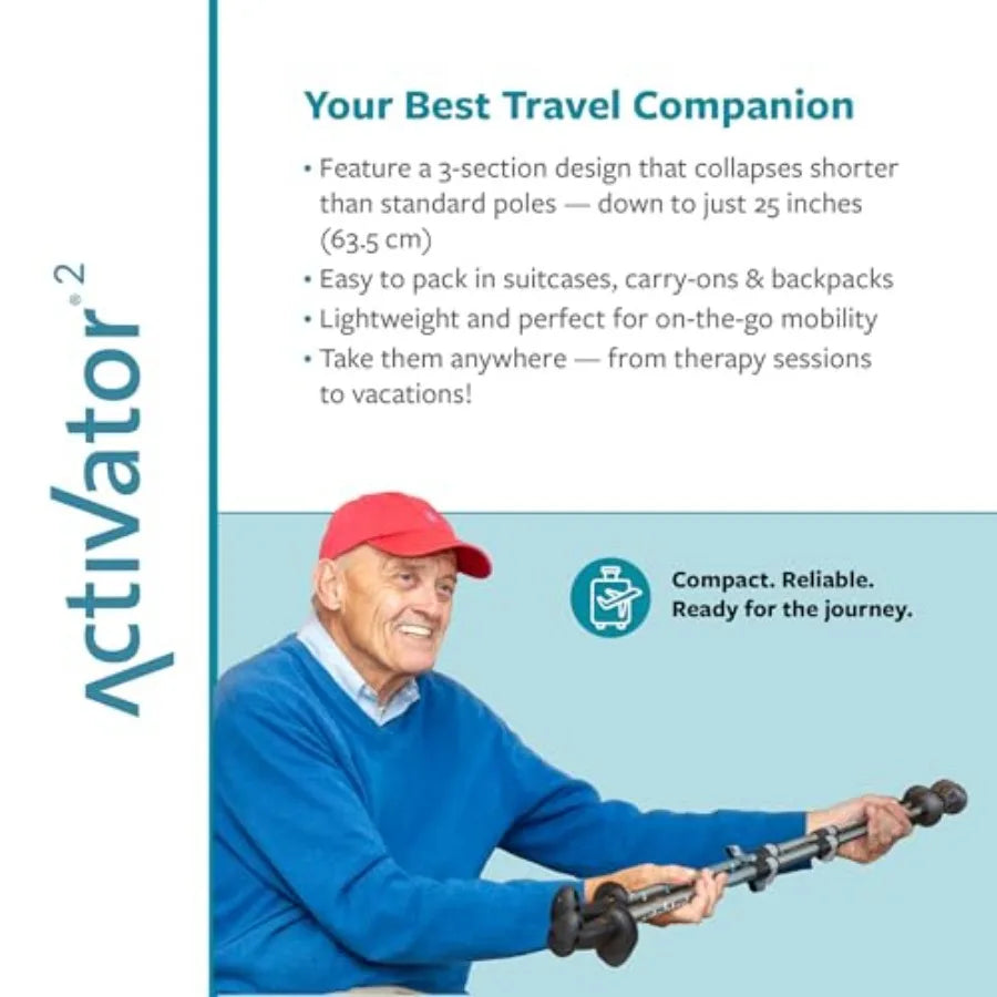 ACTIVATOR 2 Walking Poles 1 Pair CoreGrip for Stability Weight-Bearing Recovery Core Strength Adjustable Collapsible Lightweigh