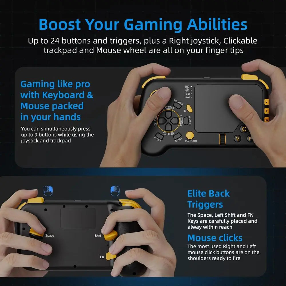 2.4G Wireless Gaming Controller with Gyro, Touchpad, Keyboard, and Mouse for Xbox Series X|S, One, PS5, PS4, Steam, PC Windows 1