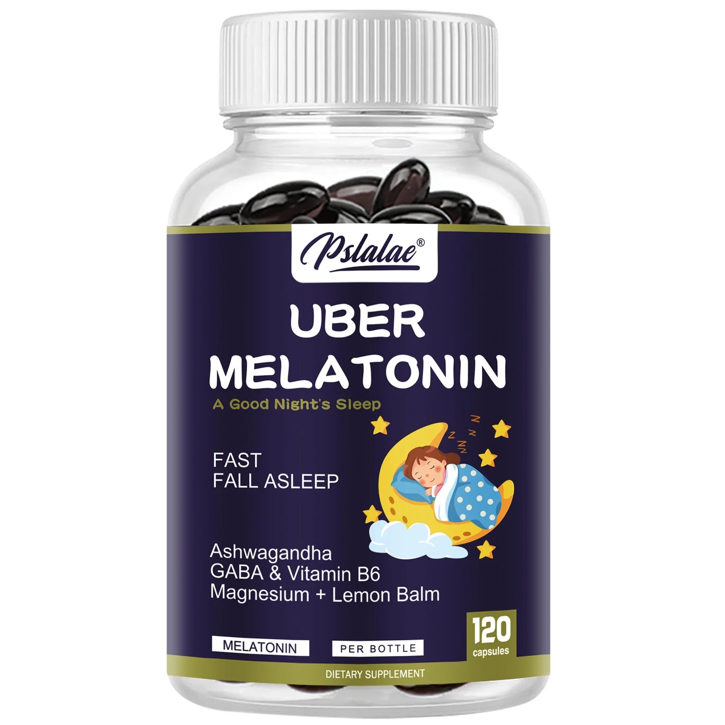 Melatonin - with L-Theanine, Tryptophan, Ashwagandha Supports Circadian Rhythm and Nervous System Health - 120 Capsules