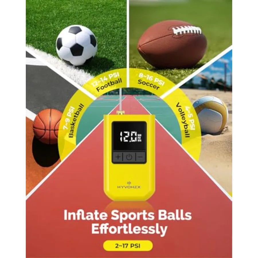 Ball Pump for Sports Balls, Portable Electric Basketball Pump Ultra Fast Inflation, with Digital LED Display Air Pump for Balls