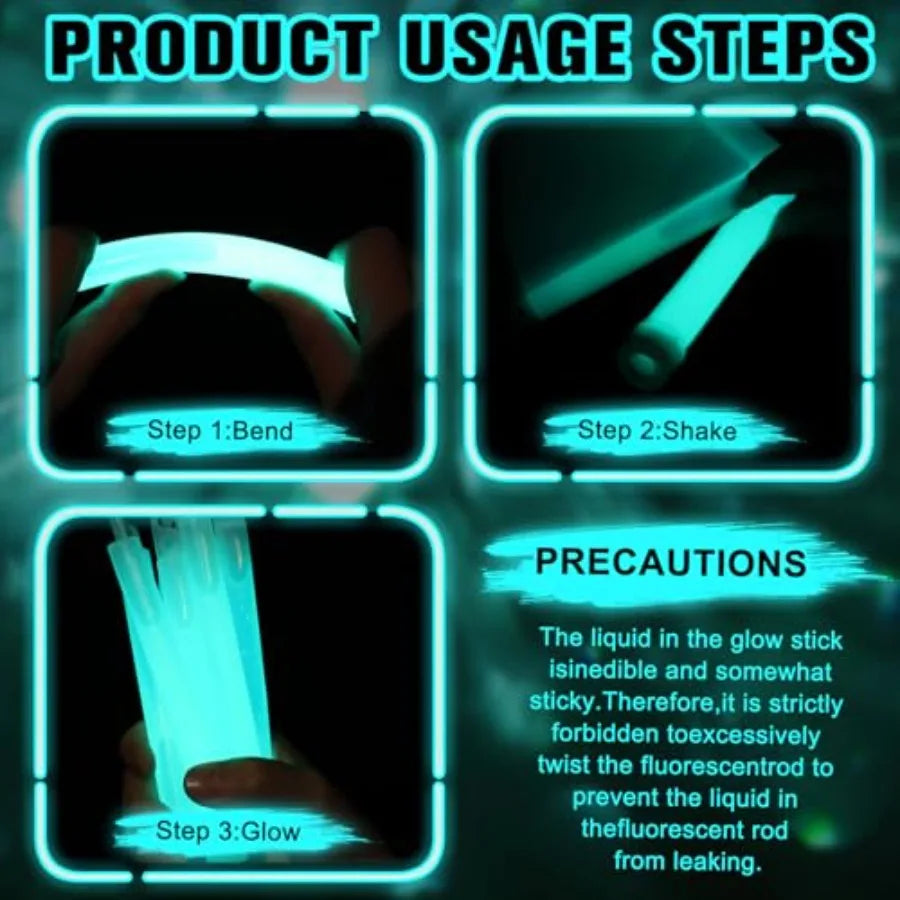 Sotiff Pcs Bright 6 Inch Large Glow Sticks Bulk Emergency Glow in The Dark Sticks with 12 Hour Duration for Camping Hiking Outd