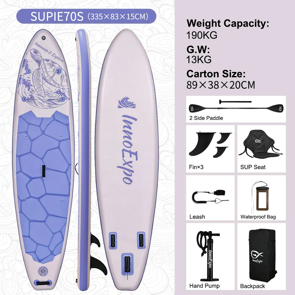 InnoExpo Inflatable Stand Up Paddle Board for All Skill Levels with Premium SUP Paddleboard Accessories,Non-Slip Comfort Deck