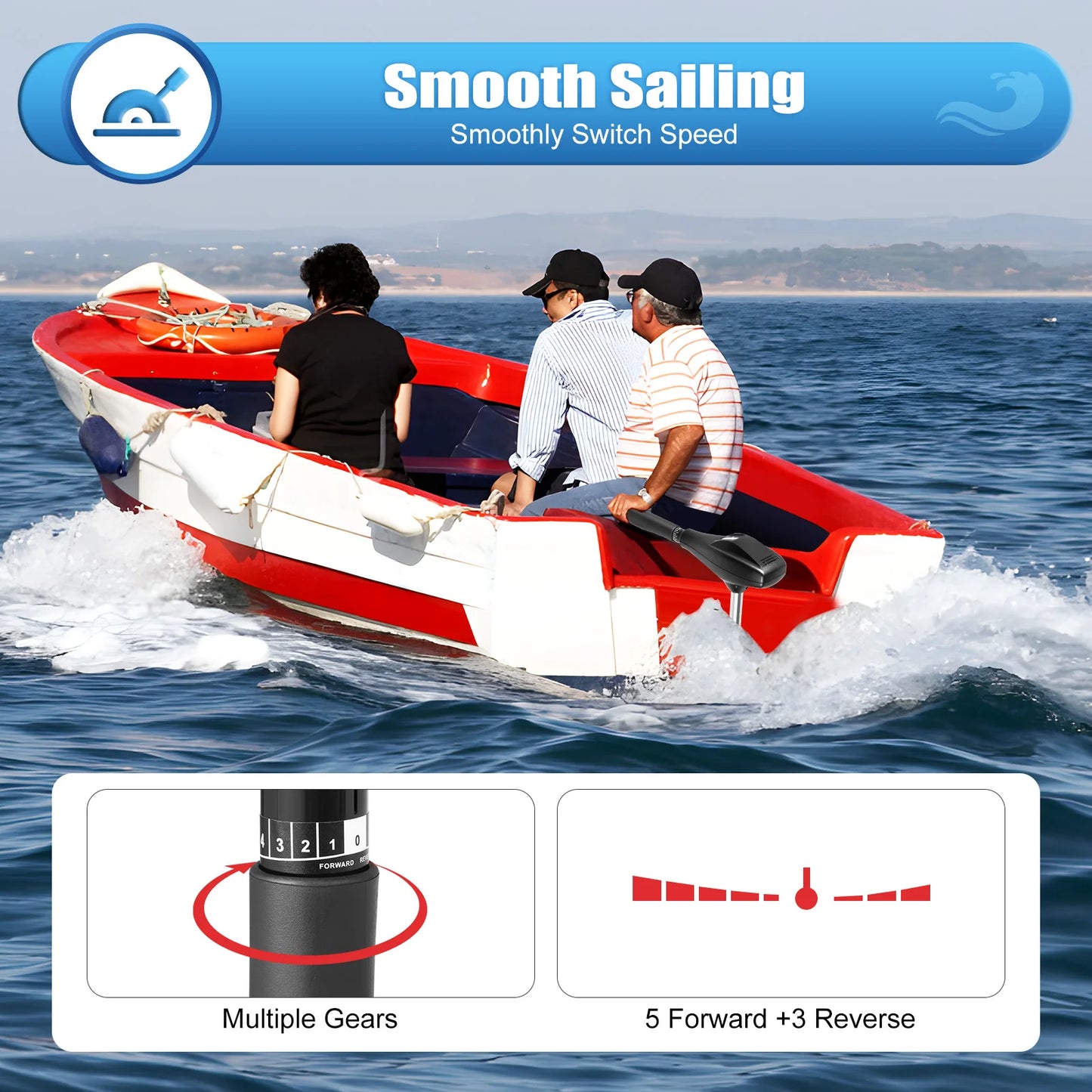 612W Boats Electric Outboard Engines Silent Operation 1700r/min Electric Outboard Motor