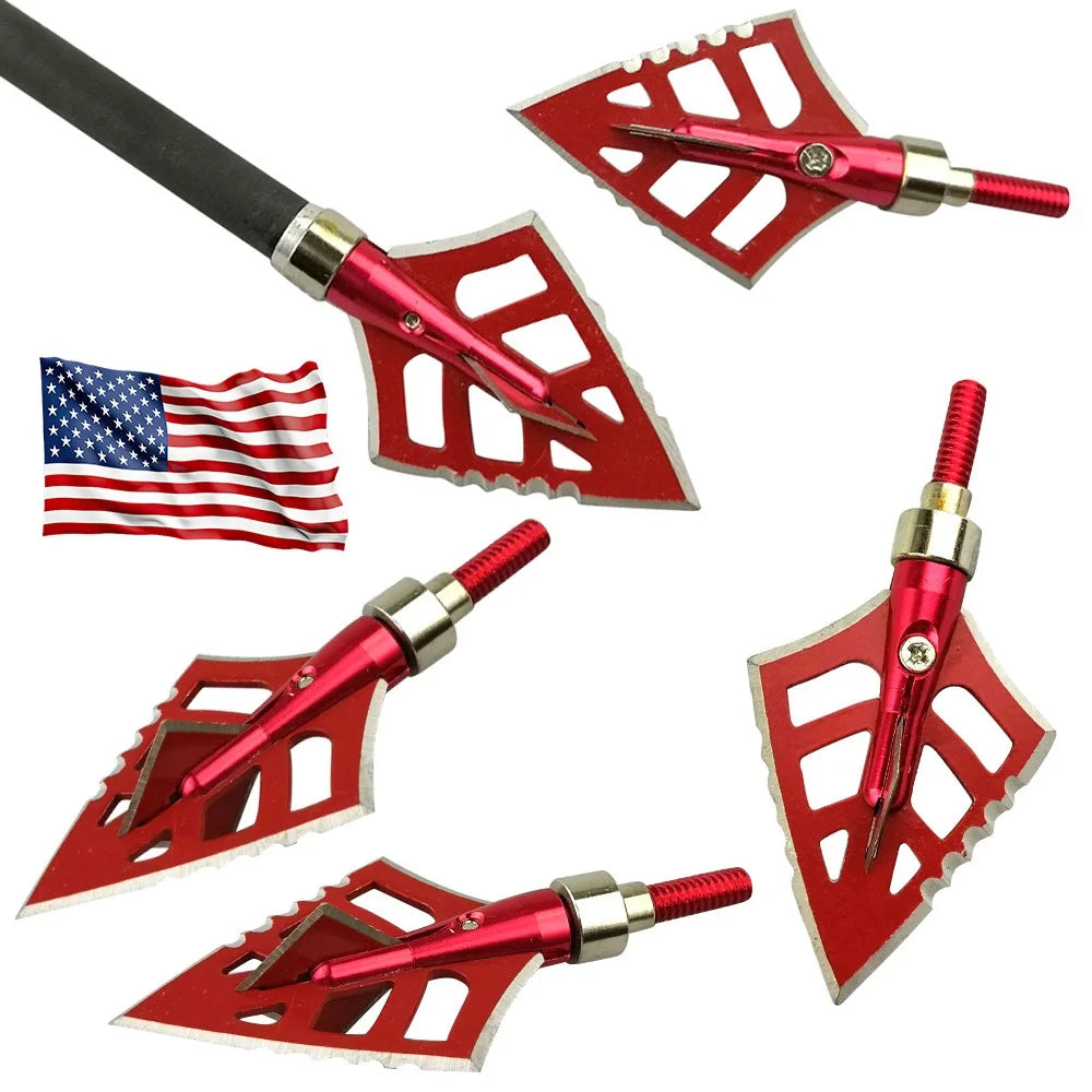 12pcs 125grain Blade Broadhead High Precision Stainless Steel for Compound Recurve Bow Hunting Shooting Target Practice DIY Arrow Shaft Durable Corrosion-Resistant Archery Accessories