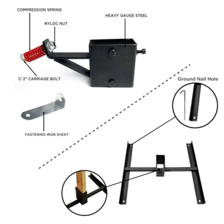 1/2 inch Thick AR500 Steel Target Stand System for 12 x 20 Torso Shooting Targets with Durable 2x4 Base Kit Ideal for O