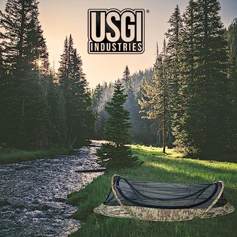 Bivy Tent Lightweight Single Person Sleeping Net System for Outdoors Camping Survival Hiking Backpack Mesh Protection