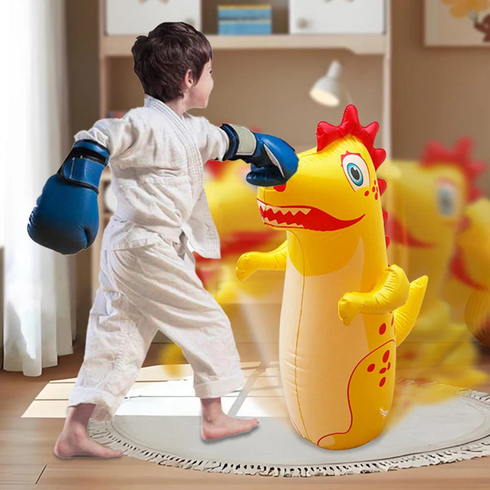 Inflatable Punching Bag Leakproof Inflatable Dinosaur  Tumbler Punching Bag PVC Tumbler Sandbag for Karate Taekwondo MMA