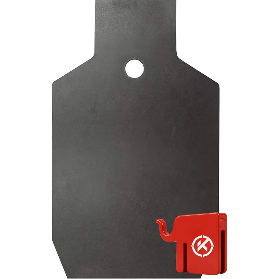 Elephant T-Post Target Hanger with 3/8" AR500 Steel Targets for Shooting -Made in USA - Easy Assembly - Built to Fit on Standard